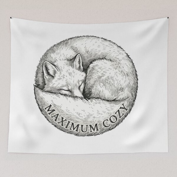 Item preview, Maximum Cozy Vintage Arctic Fox Winter Art designed and sold by Arc2020.