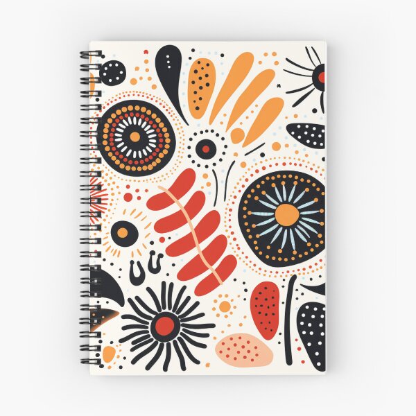 Item preview, Aboriginal Inspired Dot Art - Floral Painting Terracotta Folk Pattern designed and sold by GrinGalore.