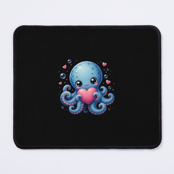 Item preview, Cute Blue Octopus Holding Pink Heart designed and sold by Cristinafabian.