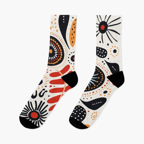 Item preview, Aboriginal Inspired Dot Art - Floral Painting Terracotta Folk Pattern designed and sold by GrinGalore.
