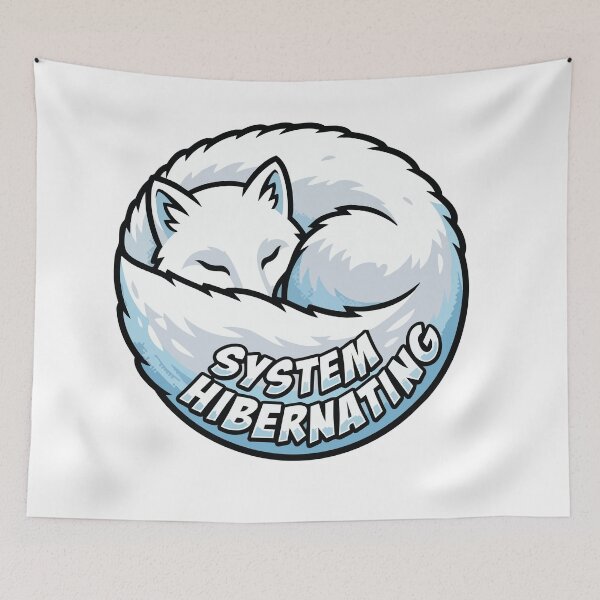 Item preview, System Hibernating Comic Pop Art Arctic Fox designed and sold by Arc2020.