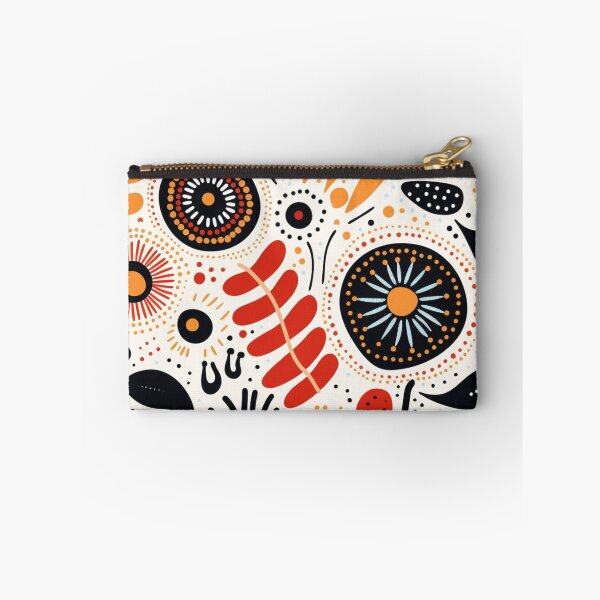 Item preview, Aboriginal Inspired Dot Art - Floral Painting Terracotta Folk Pattern designed and sold by GrinGalore.