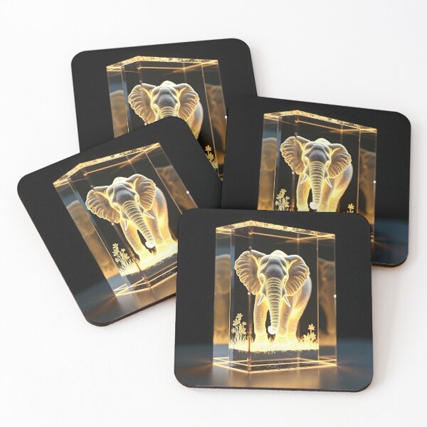 Item preview, The Illuminated Asian Elephant Lenticular Sculpture: 3D Laser Etched Acrylic Layer Poster designed and sold by Creative-RE.