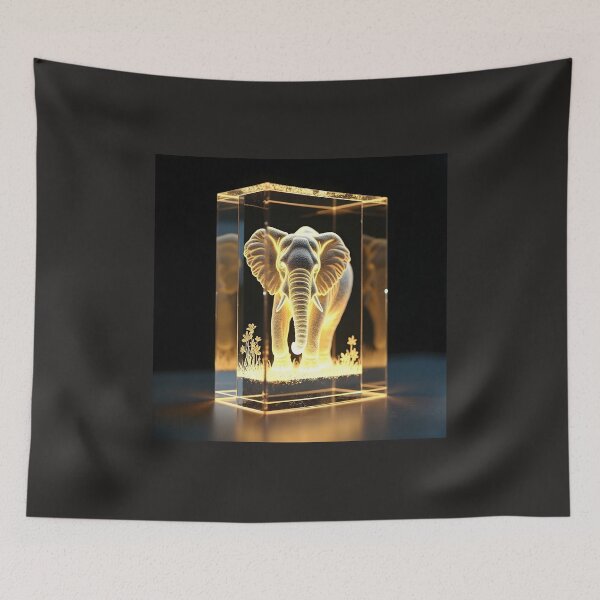 Item preview, The Illuminated Asian Elephant Lenticular Sculpture: 3D Laser Etched Acrylic Layer Poster designed and sold by Creative-RE.