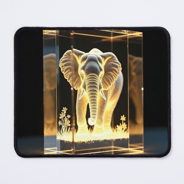 Item preview, The Illuminated Asian Elephant Lenticular Sculpture: 3D Laser Etched Acrylic Layer Poster designed and sold by Creative-RE.