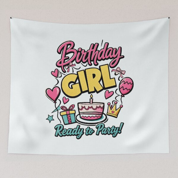 Item preview, Birthday Girl Ready to Party Cute Pastel Birthday Gift designed and sold by illeN-Art-World.