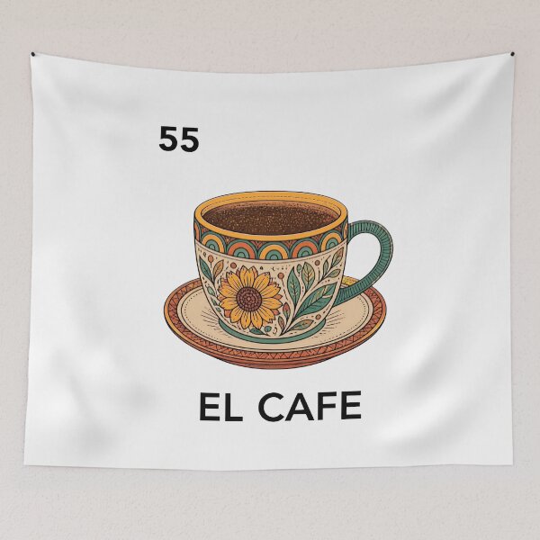 Item preview, el cafe loteria card 55 mexican coffee designed and sold by JanineBoling48.