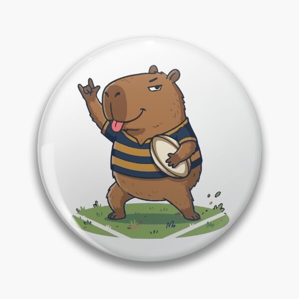 Item preview, Cute capybara rugby player, funny sports design, Sports Gift designed and sold by BobaTeeStore.