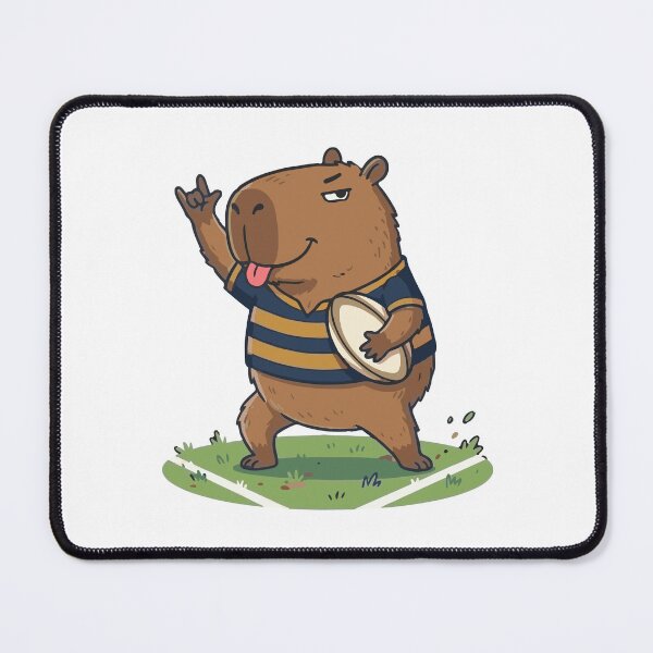 Item preview, Cute capybara rugby player, funny sports design, Sports Gift designed and sold by BobaTeeStore.