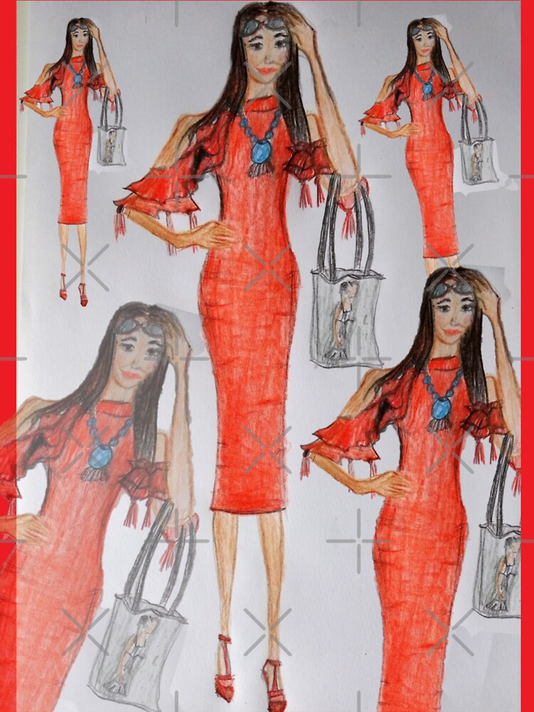 Fashion Illustration Lady in Red by IvanaKada