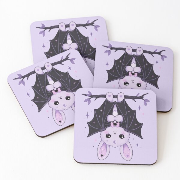 Item preview, Upside‑Down Bat Bunny – Cute Hanging Bunny Sticker designed and sold by Cerys-GS.