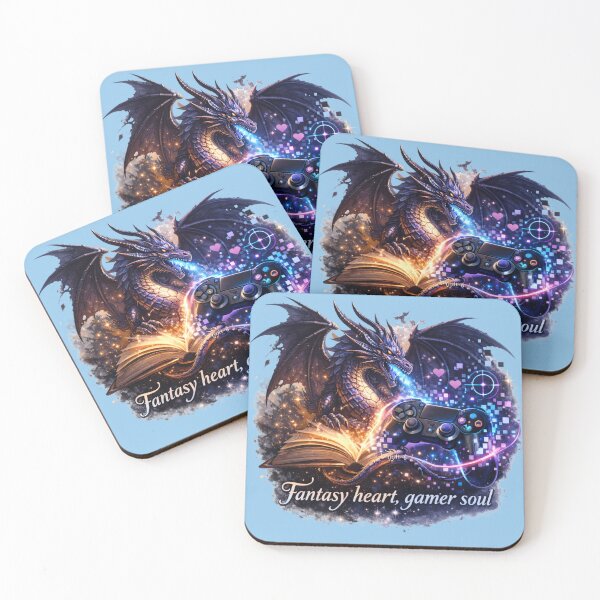 Item preview, Fantasy Dragon with Book and Game Controller | Fantasy Illustration designed and sold by ItssMeSammie.
