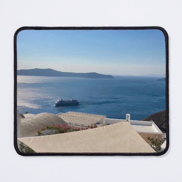 Item preview, Santorini island blue sea background designed and sold by happytraveller1.