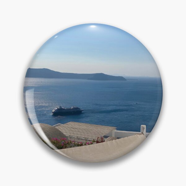 Item preview, Santorini island blue sea background  designed and sold by happytraveller1.
