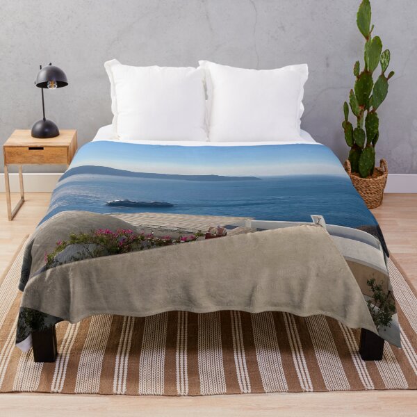 Item preview, Santorini island blue sea background designed and sold by happytraveller1.