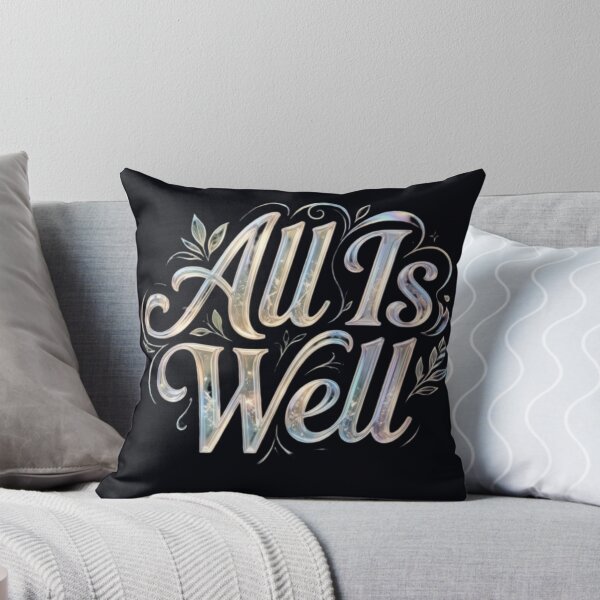 Item preview, All Is Well Vintage Typography T-Shirt | Minimalist Lantern Nature Quote | Inspirational Retro Aesthetic Design designed and sold by Bhaskar Digital Art.