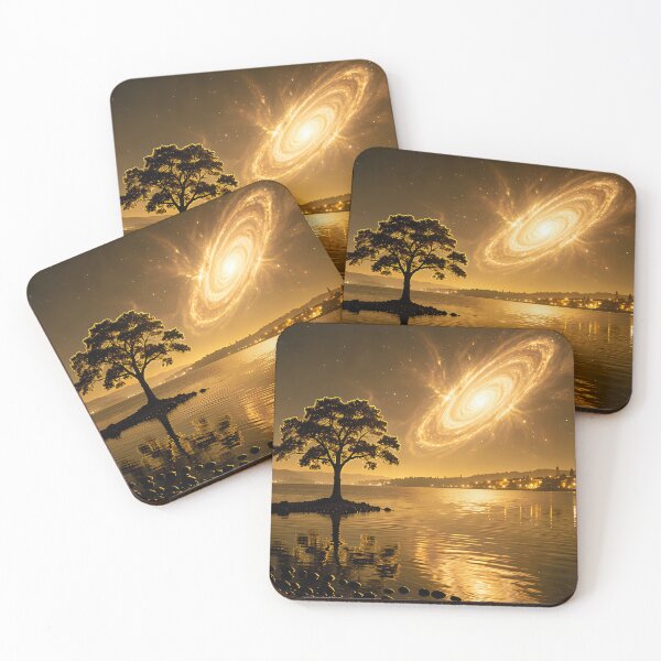 Item preview, The golden portal above the lake designed and sold by VoidVeilStudio.