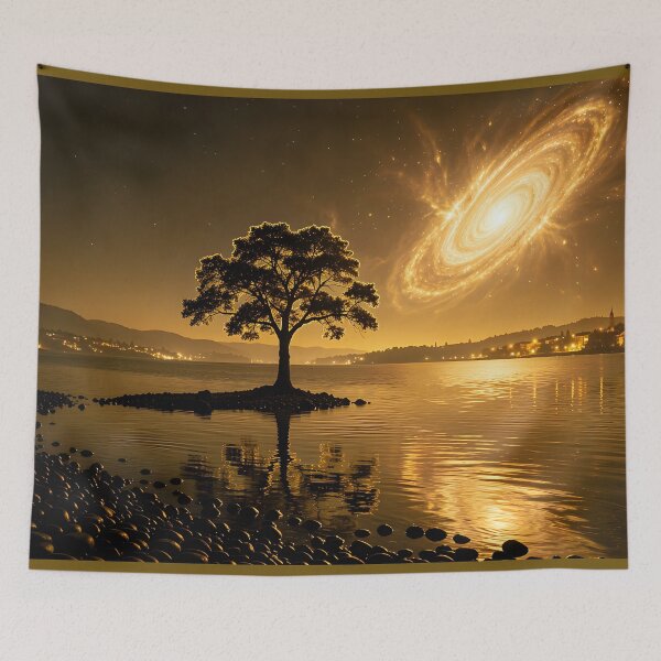 Item preview, The golden portal above the lake designed and sold by VoidVeilStudio.