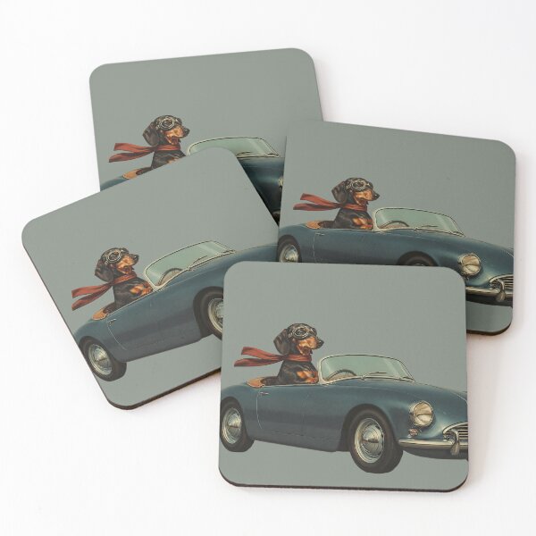 Item preview, Retro Road Trip – Vintage Dachshund in a Classic Convertible designed and sold by ManggaeJM.