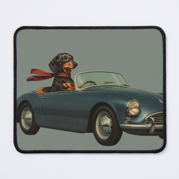 Item preview, Retro Road Trip – Vintage Dachshund in a Classic Convertible designed and sold by ManggaeJM.
