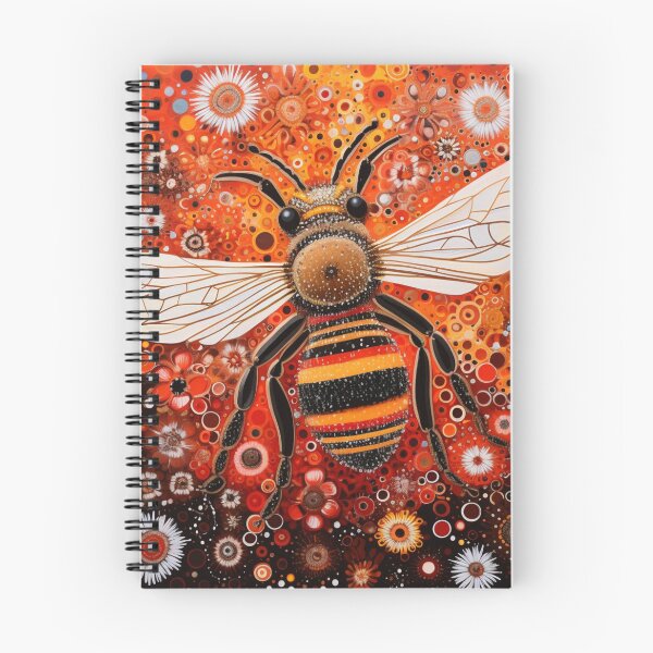 Item preview, Aboriginal Inspired Dot Art - Honeybee Floral Crimson Illustration designed and sold by GrinGalore.