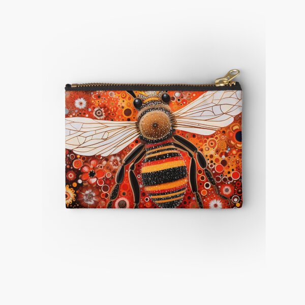 Item preview, Aboriginal Inspired Dot Art - Honeybee Floral Crimson Illustration designed and sold by GrinGalore.
