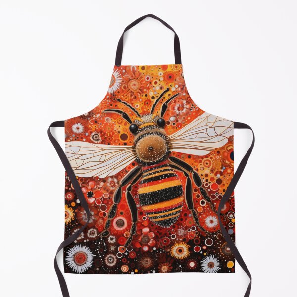 Item preview, Aboriginal Inspired Dot Art - Honeybee Floral Crimson Illustration designed and sold by GrinGalore.