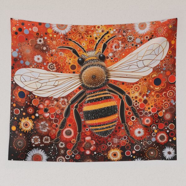 Item preview, Aboriginal Inspired Dot Art - Honeybee Floral Crimson Illustration designed and sold by GrinGalore.