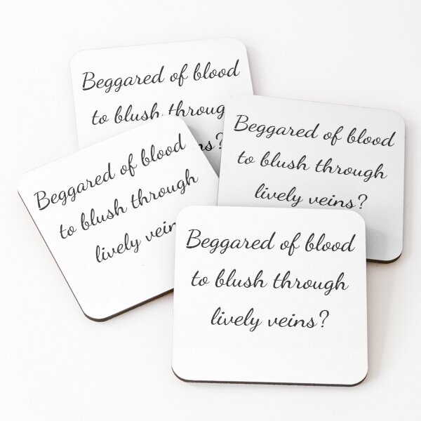 Item preview, “Beggared of blood to blush through lively veins?” - handwriting black designed and sold by ariksworld.