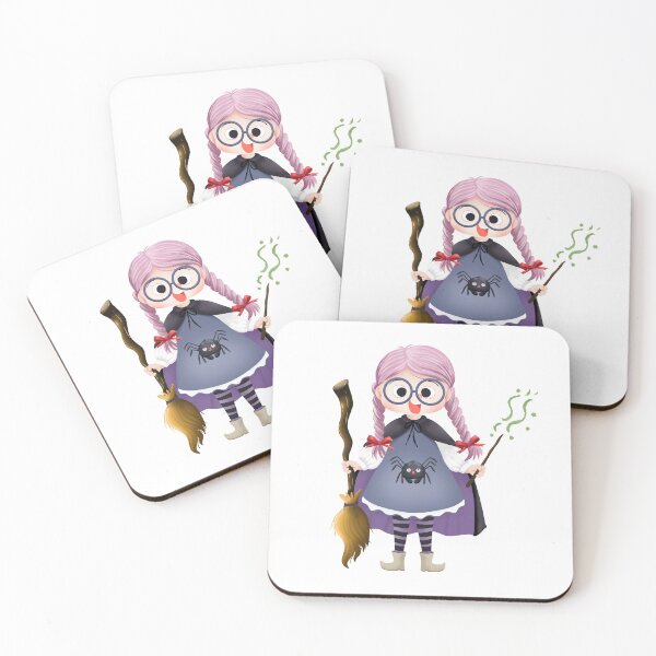 Item preview, Kawaii Anime Witch Girl Pink Hair Pastel Spooky Halloween designed and sold by poonzapoon.