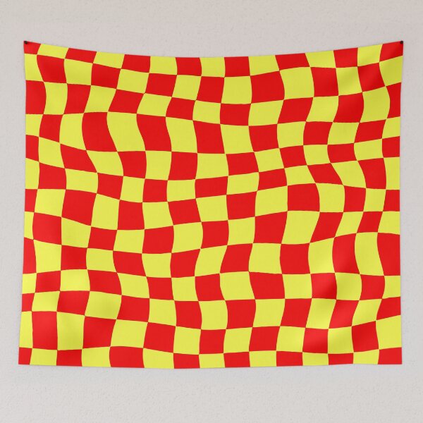Item preview, Warped Red and Yellow Chequered Pattern designed and sold by Jeallan Designs.