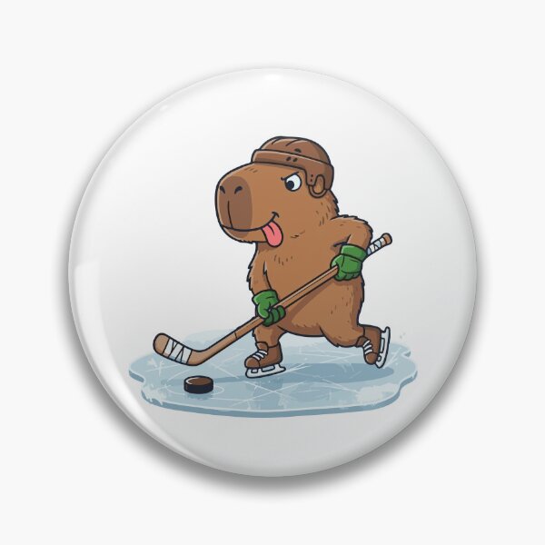 Item preview, Cute capybara hockey player, funny sports design, Sports Gift designed and sold by BobaTeeStore.
