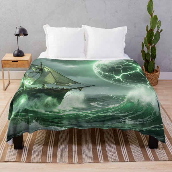 Item preview, Sailing ship under the green moon designed and sold by VoidVeilStudio.