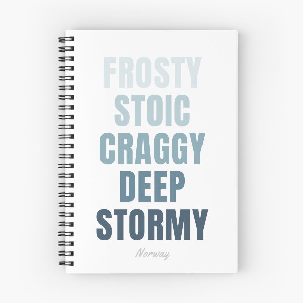 Item preview, Norway Typography, Frosty Stoic Craggy Deep Stormy Wall Art designed and sold by MarkedArtPrints.