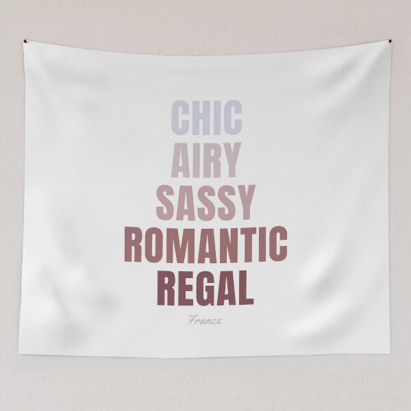 Item preview, France Typography, Chic Airy Sassy Romantic Regal Wall Art designed and sold by MarkedArtPrints.