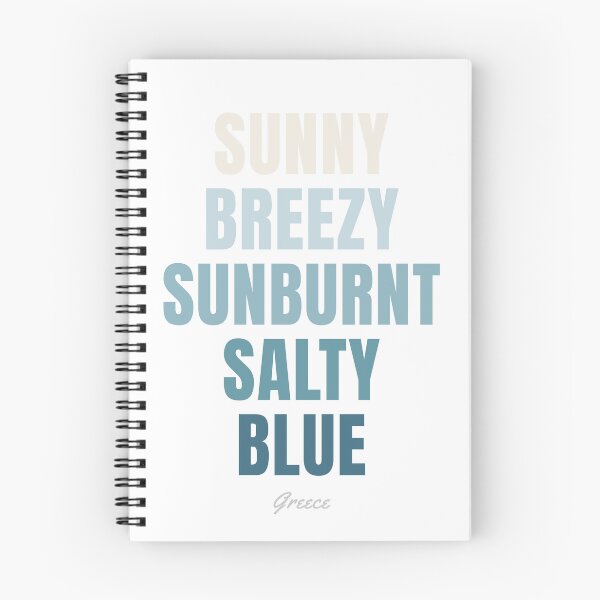 Item preview, Greece Typography, Sunny Breezy Sunburnt Salty Blue Wall Art designed and sold by MarkedArtPrints.