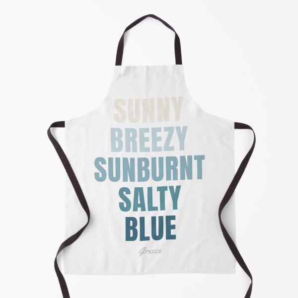 Item preview, Greece Typography, Sunny Breezy Sunburnt Salty Blue Wall Art designed and sold by MarkedArtPrints.