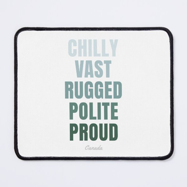 Item preview, Canada Typography, Chilly Vast Rugged Polite Proud Wall Art designed and sold by MarkedArtPrints.