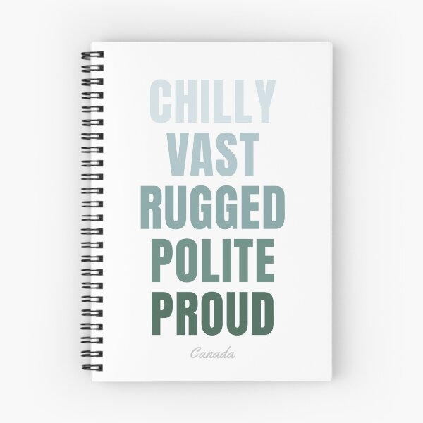 Item preview, Canada Typography, Chilly Vast Rugged Polite Proud Wall Art designed and sold by MarkedArtPrints.