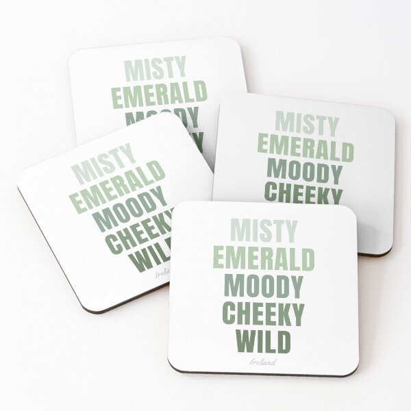Item preview, Ireland Typography, Misty Emerald Moody Wild Wall Art designed and sold by MarkedArtPrints.