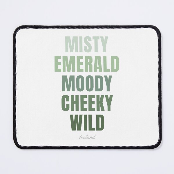 Item preview, Ireland Typography, Misty Emerald Moody Wild Wall Art designed and sold by MarkedArtPrints.