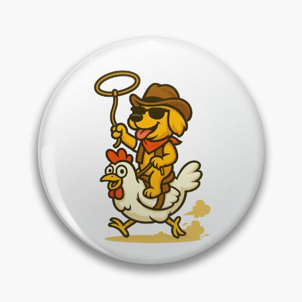 Item preview, Chicken Cowboy - Golden Retriever designed and sold by NapkinStuff.