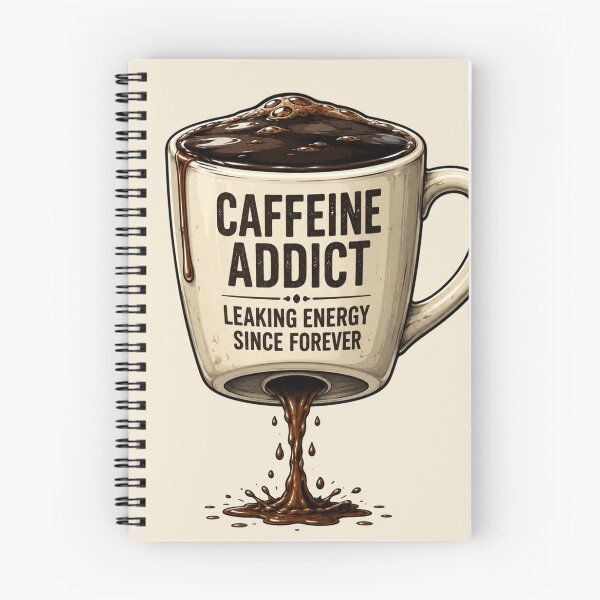 Item preview, Caffeine Addict Leaking Energy Since Forever – Funny Coffee Lover T-Shirt Gift designed and sold by @SHINTOSARTSTORE.