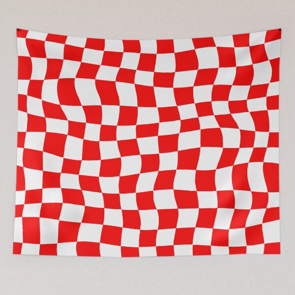 Item preview, Warped Red and White Chequered Pattern designed and sold by Jeallan Designs.