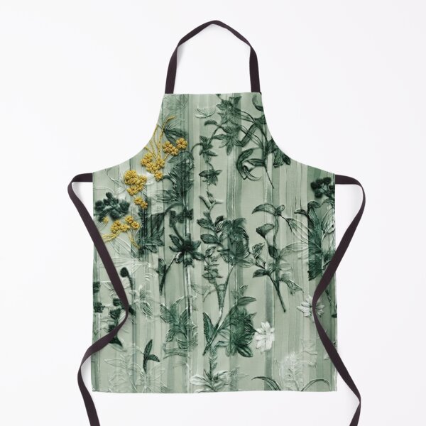 Item preview, Elegant Japanese Sage Green and Yellow Floral Stripe Pattern designed and sold by Kokeshidreams.