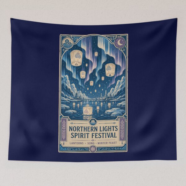 Item preview, Northern Lights Spirit Festival Lantern Poster designed and sold by agearb.