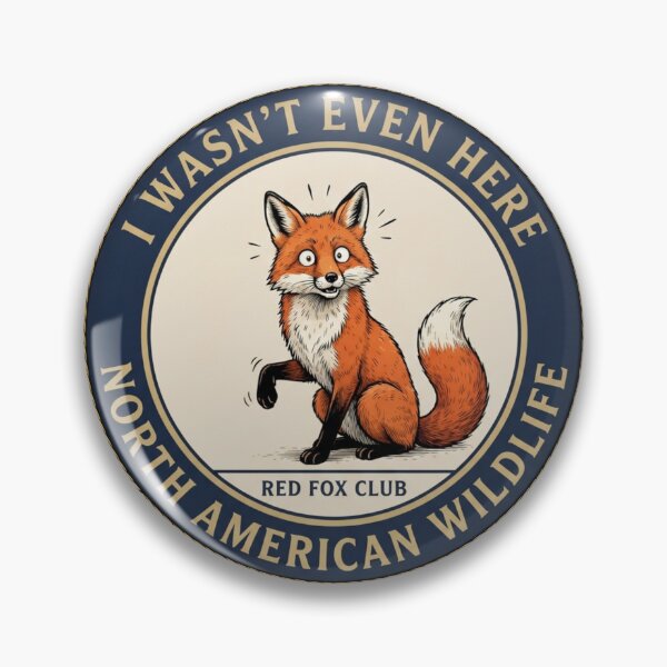 Item preview, I Wasn't Even Here Red Fox Humor Badge designed and sold by CalmCapy Co.