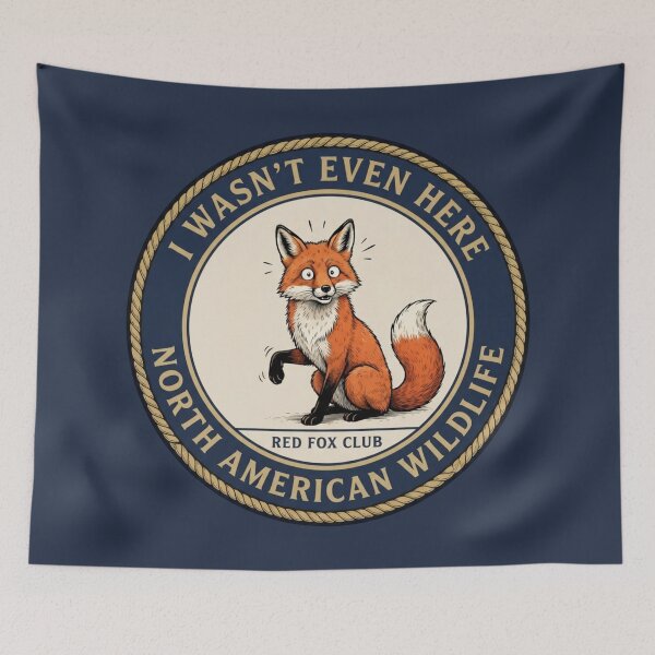 Item preview, I Wasn't Even Here Red Fox Humor Badge designed and sold by CalmCapy Co.
