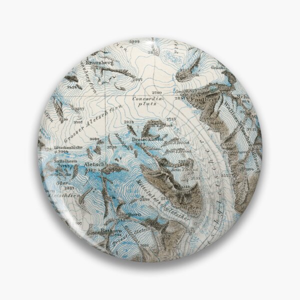 Item preview, Antique 1894 Aletsch Glacier map designed and sold by Anne Londez Studio.