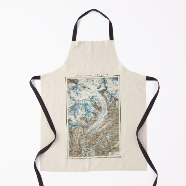 Item preview, Antique 1894 Aletsch Glacier map designed and sold by Anne Londez Studio.